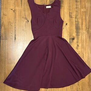 Altar’d State scalloped neck A line burgundy dress